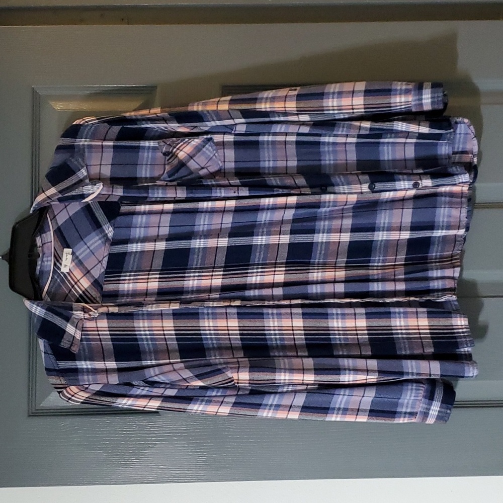 Pastel Flannel Button-down Shirt